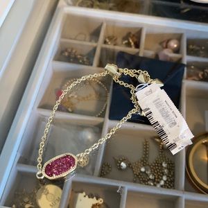 Kendra Scott pink drusy adjustable bracelet